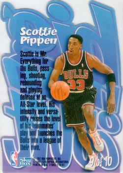1996-97 SkyBox Z-Force - Big Man on Court #9 Scottie Pippen Back