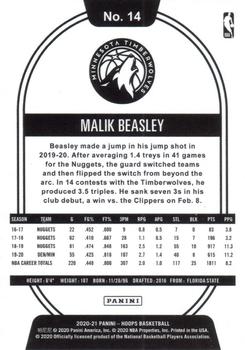 2020-21 Hoops #14 Malik Beasley Back