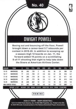2020-21 Hoops #40 Dwight Powell Back