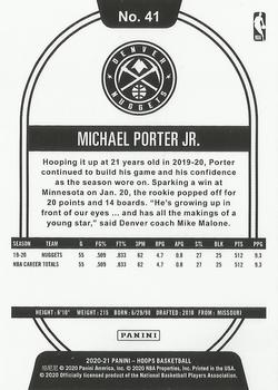 2020-21 Hoops #41 Michael Porter Jr. Back