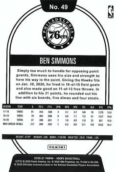 2020-21 Hoops #49 Ben Simmons Back