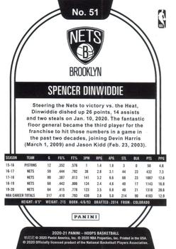 2020-21 Hoops #51 Spencer Dinwiddie Back