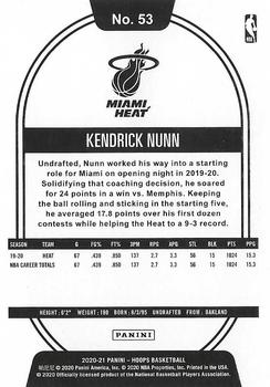 2020-21 Hoops #53 Kendrick Nunn Back