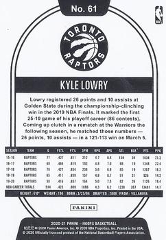 2020-21 Hoops #61 Kyle Lowry Back
