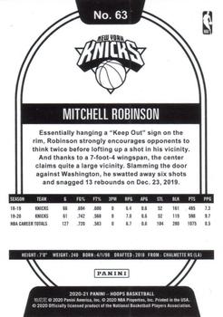 2020-21 Hoops #63 Mitchell Robinson Back