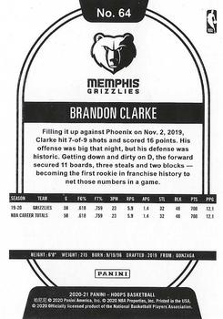2020-21 Hoops #64 Brandon Clarke Back