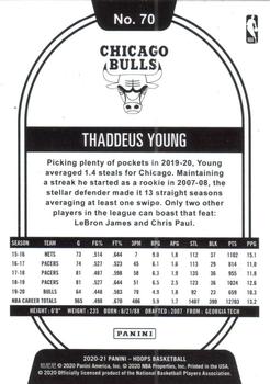 2020-21 Hoops #70 Thaddeus Young Back