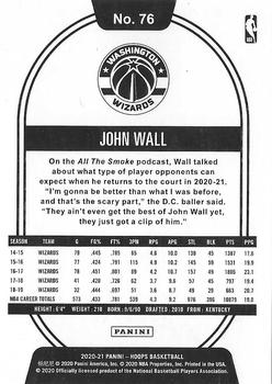 2020-21 Hoops #76 John Wall Back