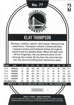 2020-21 Hoops #77 Klay Thompson Back