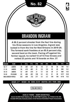 2020-21 Hoops #82 Brandon Ingram Back