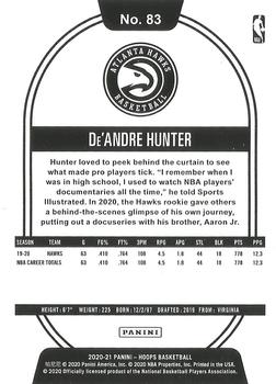 2020-21 Hoops #83 De'Andre Hunter Back