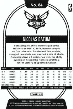 2020-21 Hoops #84 Nicolas Batum Back
