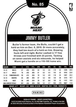 2020-21 Hoops #85 Jimmy Butler Back