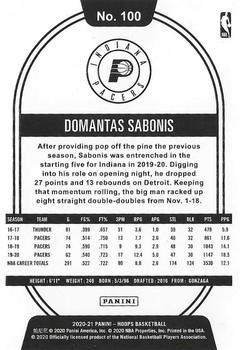 2020-21 Hoops #100 Domantas Sabonis Back