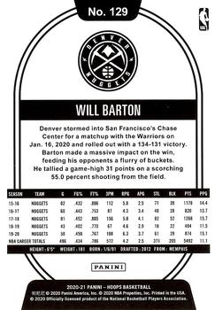 2020-21 Hoops #129 Will Barton Back