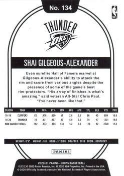 2020-21 Hoops #134 Shai Gilgeous-Alexander Back