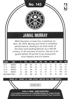 2020-21 Hoops #143 Jamal Murray Back