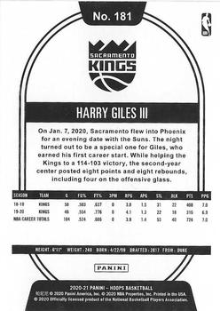 2020-21 Hoops #181 Harry Giles III Back