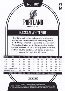 2020-21 Hoops #187 Hassan Whiteside Back