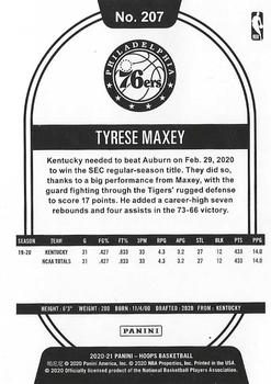 2020-21 Hoops #207 Tyrese Maxey Back