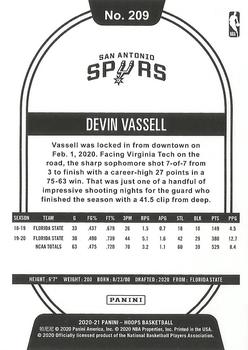 2020-21 Hoops #209 Devin Vassell Back