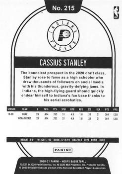 2020-21 Hoops #215 Cassius Stanley Back