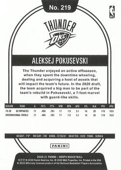 2020-21 Hoops #219 Aleksej Pokusevski Back