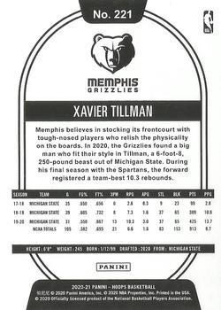 2020-21 Hoops #221 Xavier Tillman Back