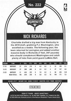 2020-21 Hoops #222 Nick Richards Back
