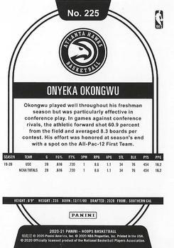2020-21 Hoops #225 Onyeka Okongwu Back