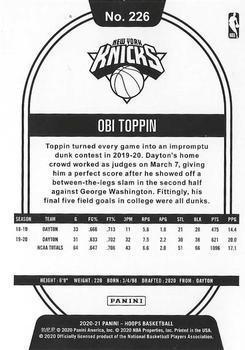 2020-21 Hoops #226 Obi Toppin Back
