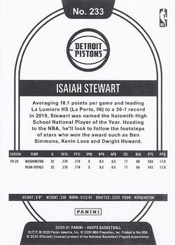 2020-21 Hoops #233 Isaiah Stewart Back