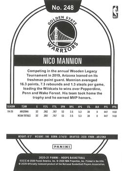 2020-21 Hoops #248 Nico Mannion Back