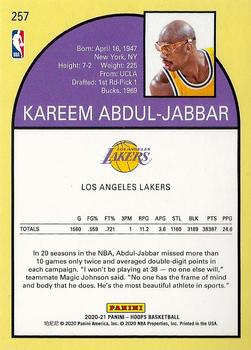 2020-21 Hoops #257 Kareem Abdul-Jabbar Back