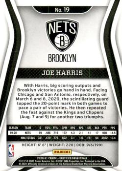 2020-21 Panini Certified #19 Joe Harris Back
