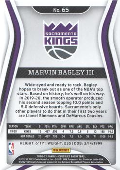 2020-21 Panini Certified #65 Marvin Bagley III Back