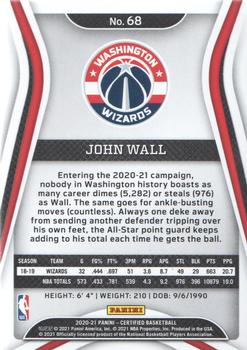 2020-21 Panini Certified #68 John Wall Back