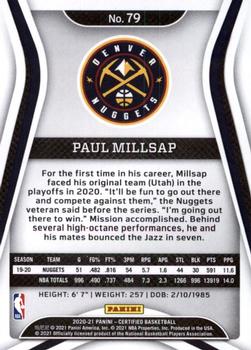 2020-21 Panini Certified #79 Paul Millsap Back