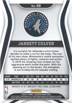 2020-21 Panini Certified #88 Jarrett Culver Back