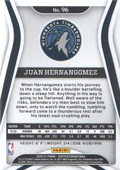 2020-21 Panini Certified #96 Juan Hernangomez Back