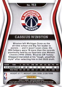 2020-21 Panini Certified #153 Cassius Winston Back