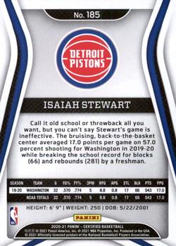 2020-21 Panini Certified #185 Isaiah Stewart Back