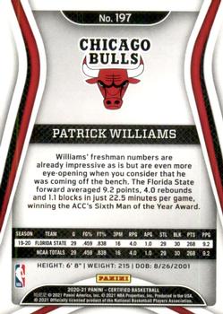 2020-21 Panini Certified #197 Patrick Williams Back