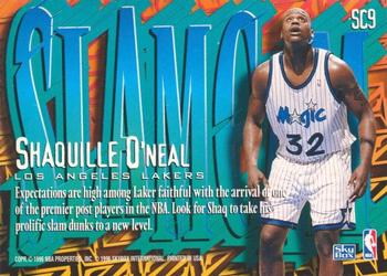 1996-97 SkyBox Z-Force - Slam Cam #SC9 Shaquille O'Neal Back