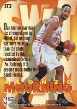 1996-97 SkyBox Z-Force - Swat Team #ST3 Alonzo Mourning Back