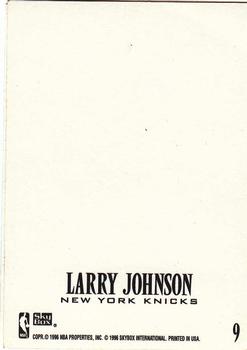 1996-97 SkyBox Z-Force - Z-Cling #9 Larry Johnson Back