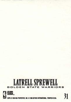 1996-97 SkyBox Z-Force - Z-Cling #31 Latrell Sprewell Back