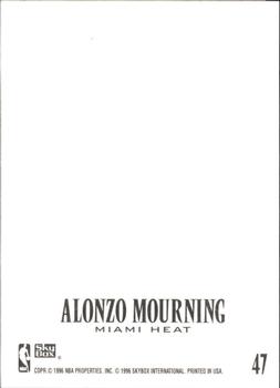 1996-97 SkyBox Z-Force - Z-Cling #47 Alonzo Mourning Back