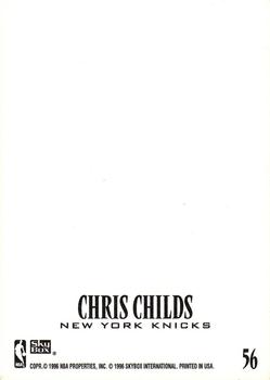 1996-97 SkyBox Z-Force - Z-Cling #56 Chris Childs Back