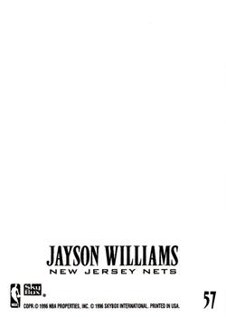 1996-97 SkyBox Z-Force - Z-Cling #57 Jayson Williams Back